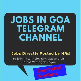Avatar of Telegram channel "Jobs in Goa - Jobs Directly Posted by HRs" @jobsingoa